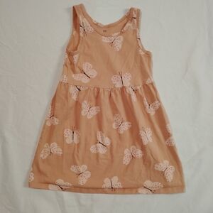 H&M Peach Tank Dress with Pink Butterfly Print